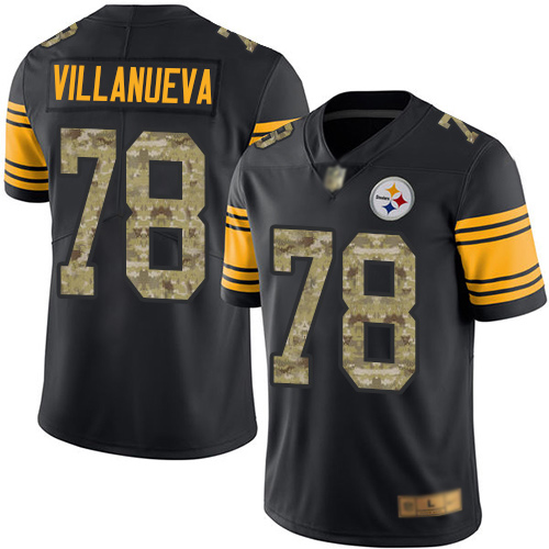 Men Pittsburgh Steelers Football 78 Limited Black Camo Alejandro Villanueva Rush Vapor Untouchable Nike NFL Jersey